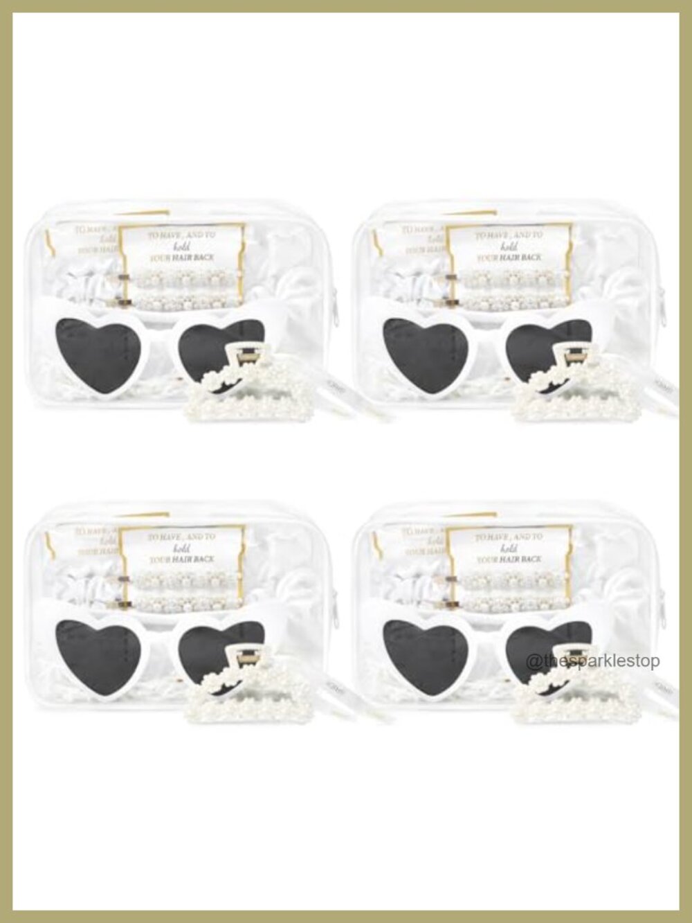 Pearl Gift Set Bridesmaid Proposal Bag Clear Makeup Toiletry Bag Claw Clip